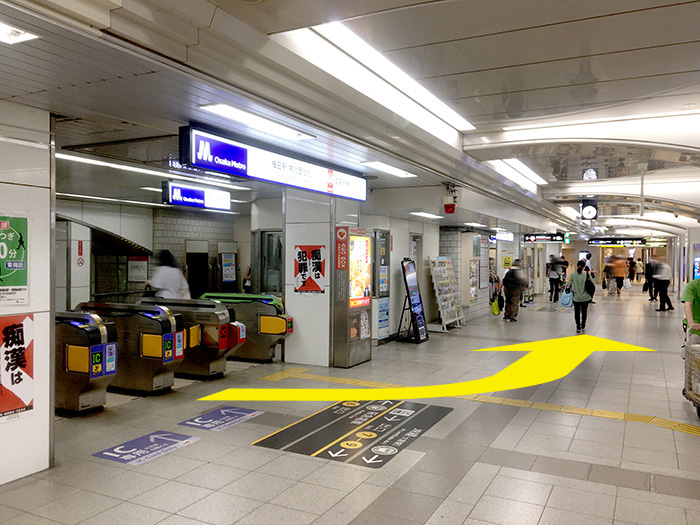 大阪メトロ梅田駅すぐの心療内科うめだ心と体のクリニックのアクセス中北西改札